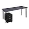 Kee Desking Kee Single Pedestal Desks, 24 D X 29 H, 60 W X Wood, Metal MTSPM6024GYBPBK - alternate 1